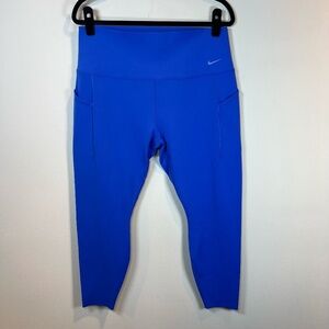 Nike Universa 7/8 High Waisted Leggings Pants Royal Blue Pockets Womens Size XXL